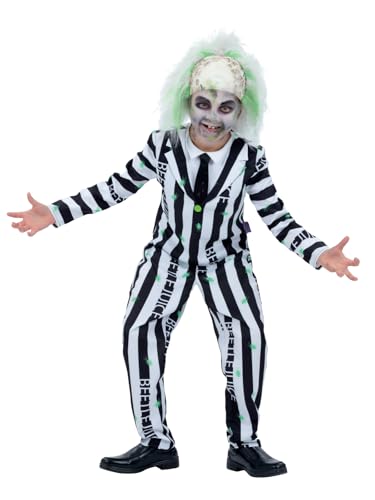 Smiffys Beetlejuice-Kostüm, Jacke mit Mock-Shirt, Krawatte und Hose von Smiffys