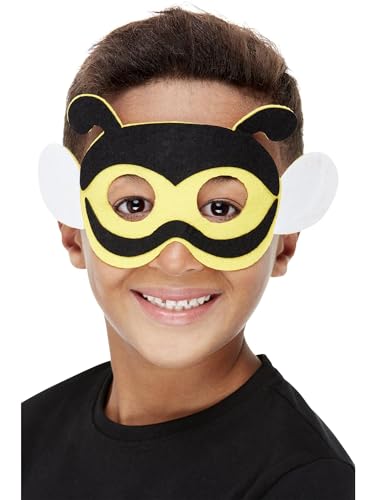 Smiffys Bienen-Filzmaske, Gelb, Elastisch von Smiffys