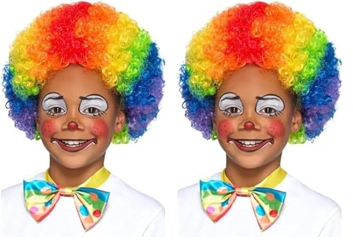 Smiffys Clown Perücke, Mehrfarbig, Kinder (Packung mit 2) von Smiffys