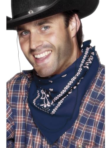 Smiffys Cowboy-Halstuch, Blau, Western-Design von Smiffys