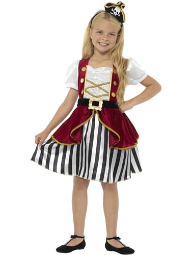 Smiffys Deluxe Piratenbraut-Kostüm, Rot und Schwarz, mit Kleid und Hut von Smiffys