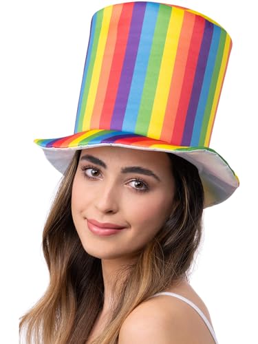 Smiffys Deluxe-Pride-Regenbogen-Streifenzylinder von Smiffys