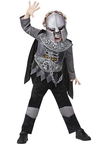 Smiffys Deluxe Skelett-Ritter Kostüm, Oberteil mit Brustteil aus EVA-Schaumstoff, Umhang, Hose & Maske aus EVA-Schaumstoff von Smiffys
