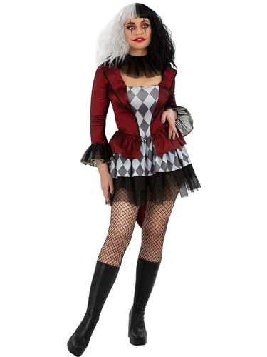 Smiffys Evil Narren-Kostüm, Jacke mit angenähtem Oberteil, Rock und Halsmanschette, Halloween-Kostüm, Halloween-Kostüme Smiffys Evil Narren-Kostüm, Jacke mit angenähtem Oberteil, Rock und Halsmanschette, Halloween-Kostüm, Halloween-Kostüme von Smiffys