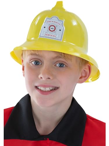 Smiffys Feuerwehrhelm, gelb, mit Abzeichen von Smiffys