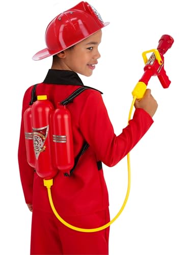 Smiffys Feuerwehrmann-Super-Soaker-Rucksack, rot, Langstrecke von Smiffys