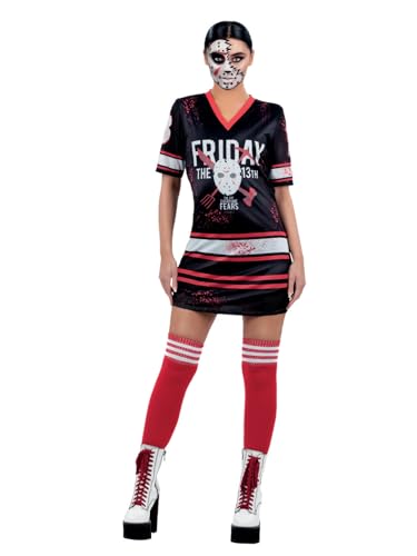 Smiffys Friday the 13th, Damenkostüm, Bedrucktes Hockey-Kleid von Smiffys