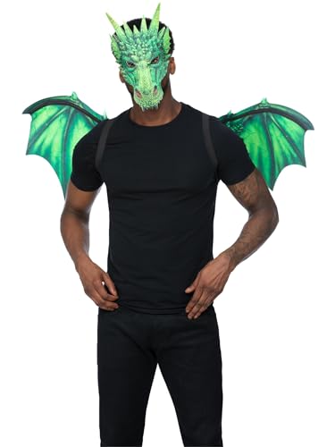Smiffys Grünes Drachen-Kit, mit Maske und Flügeln von Smiffys