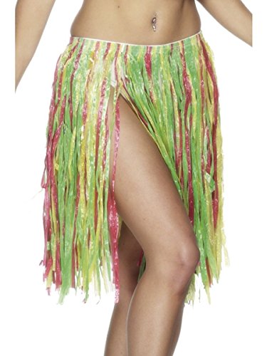 Smiffys Hawaiianischer Hula-Rock, Mehrfarbig, mit elastischem Bund, 56cm von Smiffys