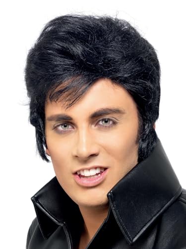 Smiffys Perücke Elvis, Schwarz von Smiffys