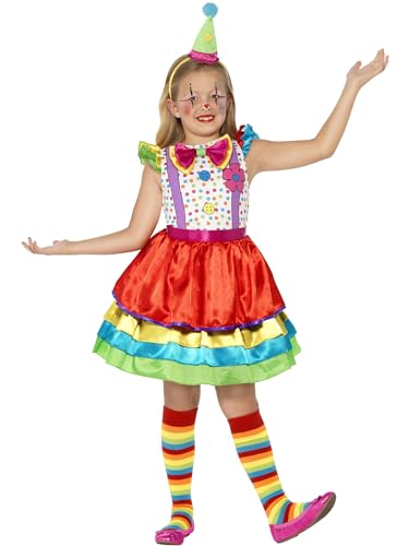 Smiffys Deluxe Clown Kostüm für Mädchen, mit Kleid und Hut von Smiffys