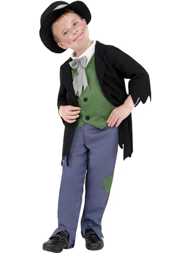 Dodgy Victorian Boy Costume, Black, with Top, Trousers & Hat (S) von Smiffys