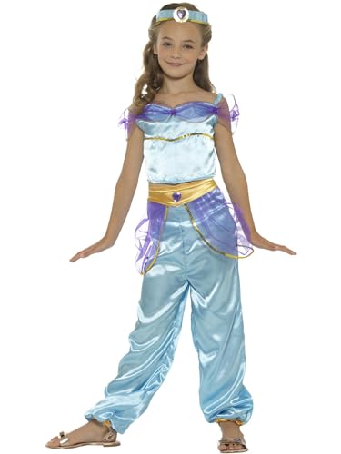 Smiffys Arabische-Prinzessin-Kostüm, Blau, mit Oberteil, Hose und Kopfschmuck von Smiffys