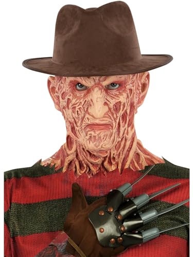 Smiffys A Nightmare On Elm Street, Freddy Krueger-Hut, Brauner Filzhut von Smiffys