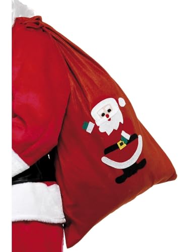 Smiffys Weihnachtsmannsack, Rot, mit Motiv und Zugband, 35.4 x 23.6 von Smiffys