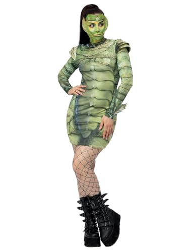 Smiffys Universal Monsters, Kreatur aus der Schwarzen Lagune-Kostüm, Kleid & Latexhandschuhe von Smiffys