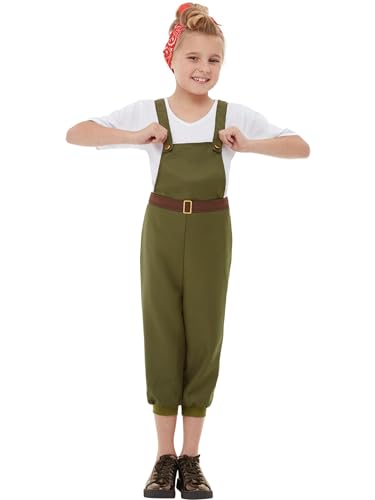 Smiffys Zweiter Weltkrieg Kleines Landmädchen Kostüm, Grün, mit Top, Latzhose & Kopftuch Smiffys Zweiter Weltkrieg Kleines Landmädchen Kostüm, Grün, mit Top, Latzhose & Kopftuch von Smiffys