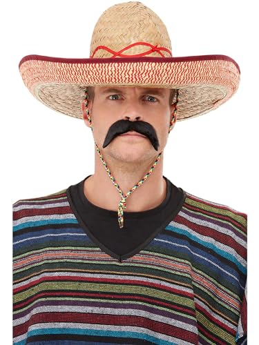 Sombrero Straw Hat, Brown, Extra Large with Tie Cord Sombrero Straw Hat, Brown, Extra Large with Tie Cord von Smiffys