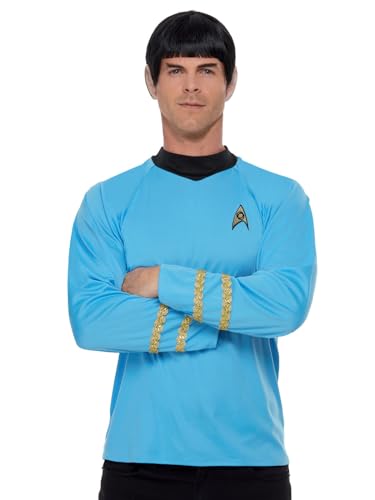 Smiffys Star Trek-Uniform Wissenschaftsoffizier, Raumschiff Enterprise, Blau, Oberteil von Smiffys