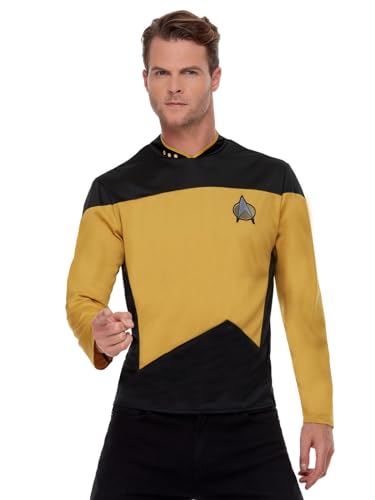 Smiffys Star Trek-Uniform Sicherheit / Technik, Das Nächste Jahrhundert, Gold & Schwarz, Oberteil von Smiffys