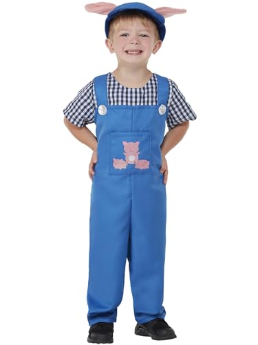 Smiffys Kleinkind-Kostüm Country Piggy, Blau, Einteiler und Hut von Smiffys
