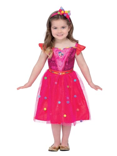 Smiffys True and The Rainbow Kingdom, True-Pompon-Kostüm, Kleid und Stirnband von Smiffys