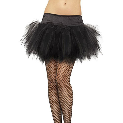 Tutu Mit Rüschen Schwarz, One Size von Smiffys