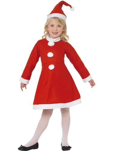 Smiffys Kostüm Weihnachtsmädchen, Rot, mit Kleid und Mütze von Smiffys