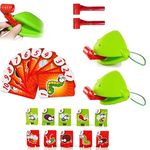 Smilamo Frog Tongue Game, Landscape Frog Game, Frog Mask with Blow Tongue, Licking Lizards Game, Lizard Tongue Game, Frog Face Game (2set) von Smilamo