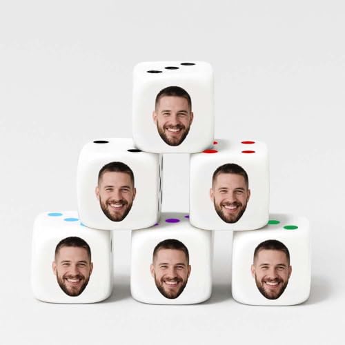 Personalisierte Würfel mit Gesichtsfoto & Logo - Einzigartiger Würfelbecher mit Gravur - Lustige Geschenke für Männer Frauen & Freund - Perfekt für Valentinstag,Geburtstag,Hochzeit,Weihnachten &Party Personalisierte Würfel mit Gesichtsfoto & Logo - Einzigartiger Würfelbecher mit Gravur - Lustige Geschenke für Männer Frauen & Freund - Perfekt für Valentinstag,Geburtstag,Hochzeit,Weihnachten &Party von Smile lab