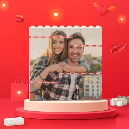 Smile lab Personalisierte Bausteine mit Foto Puzzle mit Eigenem Bild Quadrat Form Bausteine Benutzerdefiniertes Bild Weihnachten Geburtstag Geschenke für Geschenk für Familie, Paar, Freunde von Smile lab