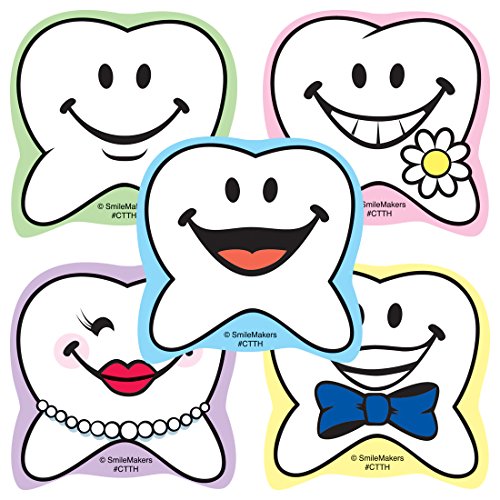 SMILEMAKERS Aufkleber in Form von Happy Tooth – Preise 100 Stück pro Packung von SmileMakers