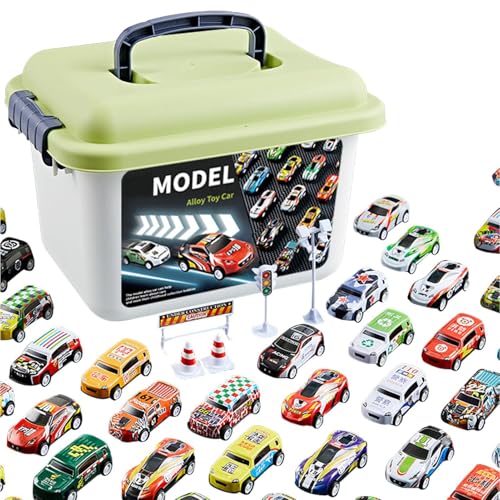 30-teiliges Set Pullback Auto Set - 6.5CM Spielzeugauto Rückzug Set,Spielzeugauto Mit Rückzug Set,Spielzeugwagen Für Kinder,Rückziehautos Miniatur Legierung,Rückziehautos Set Mit Aufbewahrungsbox von Smileshiney