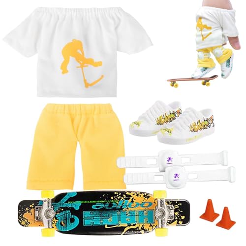 Finger Scooter Set, Fingerspielzeug Set, Finger Spielzeug Set, Fingerkleidung, Finger Schuhe, Fingerhose, Fingerboards, Fingerscooter Mit Hose Und Schuhen von Smileshiney