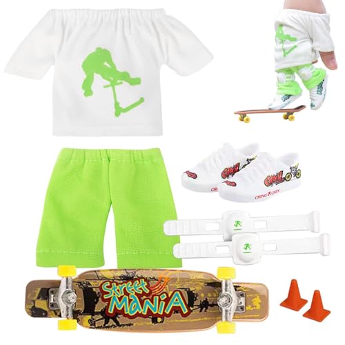 Finger Scooter Set, Fingerspielzeug Set, Finger Spielzeug Set, Fingerkleidung, Finger Schuhe, Fingerhose, Fingerboards, Fingerscooter Mit Hose Und Schuhen von Smileshiney