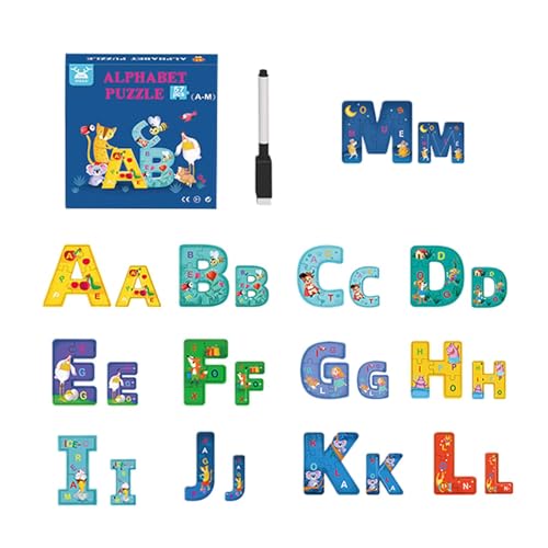 Smileshiney Alphabet-Puzzle, Alphabet-Spielzeug für Kinder,57-teilige Puzzles zum Alphabetlernen | Interaktives Montessori-Spielzeug, Lernaktivitäten im Vorschulalter, Kleinkind-Puzzles für von Smileshiney