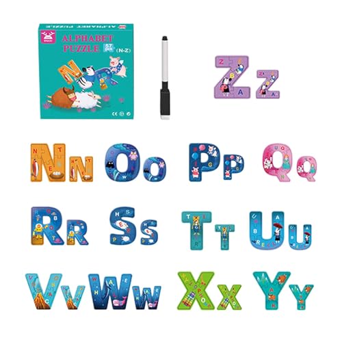 Smileshiney Buchstabenpuzzle, Alphabet-Lernspielzeug | 57-teilige Alphabet-Lern-Papierpuzzles | Lernaktivitäten im Vorschulalter, Lernspielzeug, interaktive Kleinkind-Puzzles für Kinder von Smileshiney