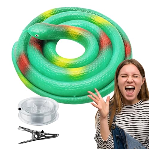 Smileshiney Golf Snake Prank,Prank Snake, Spielzeugschlange für Golf, Realistisches Schlangenstreich-Schlangenspielzeug mit Schnur und Clip, Simulationsschlangen-Requisiten, Schlangenspielzeug, von Smileshiney