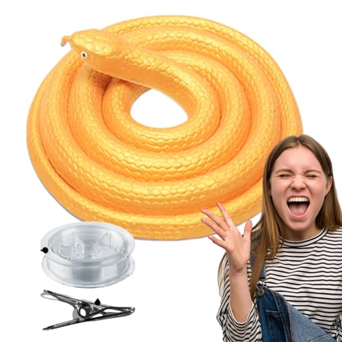 Smileshiney Golf Snake Prank,Prank Snake - Realistischer Streich-Schlangengolf,Realistisches Schlangenstreich-Schlangenspielzeug mit Schnur und Clip, Simulationsschlangen-Requisiten, von Smileshiney