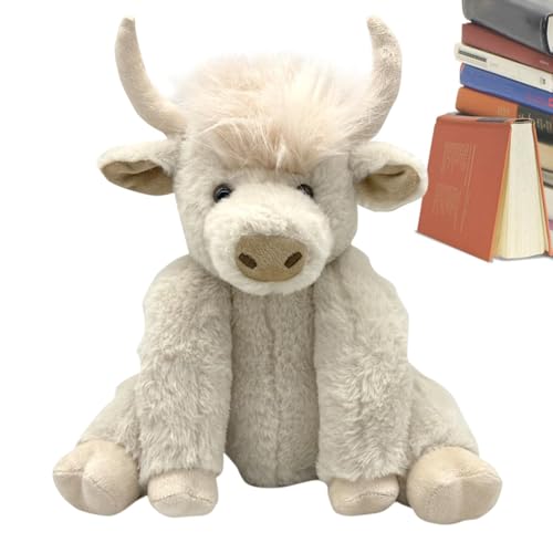 Smileshiney Highland Cow Plüsch, Highland Cow Spielzeug | 10-Zoll schottisches Hochlandkuh-Plüsch | Braunes Kuh-Plüschtier, Schlafenszeit-Hochlandrinder, Yak-Stofftier für alle Altersgruppen von Smileshiney