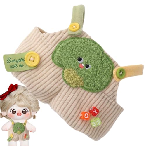 Smileshiney Plüschpuppen-Overalls,Plüschpuppen-Anziehsachen,15cm Stofffiguren Hose | Gemüse-Puppenkleidung, niedliche Stofffiguren, abnehmbare Hose für 20 cm Dicke Puppenkleidung von Smileshiney