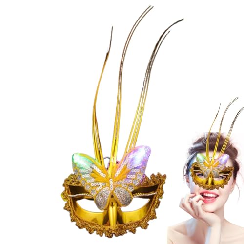 Smileshiney Schmetterlingsmaske | Schmetterlings-Lady-Maskerade-Halloween-Party-Maske | Schmetterlings-Lady-Maskerade-Halloween-Party-Maske, farbenfrohe, beleuchtete Wanddekoration von Smileshiney