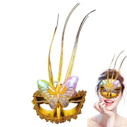 Smileshiney Schmetterlingsmaske | Schmetterlings-Lady-Maskerade-Halloween- -Maske | Schmetterlings-Lady-Maskerade-Halloween- -Maske, farbenfrohe, beleuchtete Wanddekoration von Smileshiney