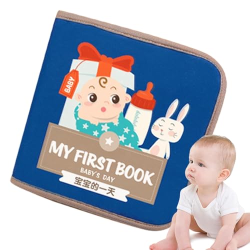 Smileshiney Stoffbücher für Babys, Stoffbücher für Kleinkinder | Bissfestes weiches Buch mit Sound | Multifunktionales pädagogisches Kindergartenspielzeug, Lernspielzeug mit Klettverschluss für von Smileshiney