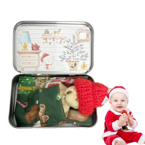 Smileshiney Taschenbär-Umarmungen für Kinder, Taschenbär,Kleine Tierpuppen-Plüschtiere - Kleines Taschenbär-Umarmungskarten-Set, Stofftierpuppe für die Weihnachtsfeier, weicher Weihnachtsbär von Smileshiney