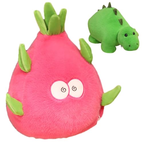 Smileshiney Wendbares Drachenfrucht-Plüschtier, Drachenfrucht-Plüschspielzeug | Plüsch-Dinosaurier-Spielzeug,Wendbares Drachenfrucht-Plüschtier für Sofa, Bett, Arbeitszimmer von Smileshiney