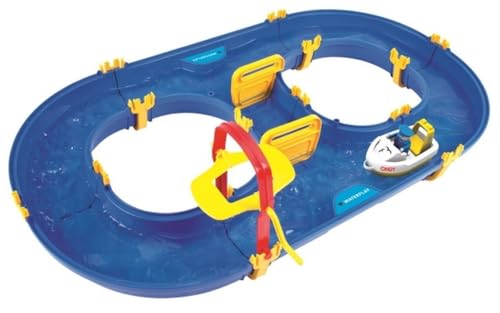 Big - Waterplay Rotterdam - Wasserbahn blau, 89 x 51,5 x 9,5cm große Bahn, inklusive 1 Boot und 1 Männchen, Abnehmbarer Strömungserzeuger, ab 3 Jahren von Smoby