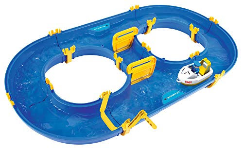 Big - Waterplay Rotterdam - Wasserbahn blau, 89 x 51,5 x 9,5cm große Bahn, inklusive 1 Boot und 1 Männchen, Abnehmbarer Strömungserzeuger, ab 3 Jahren von Smoby