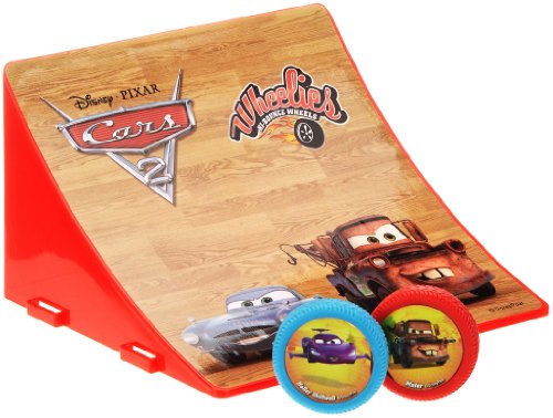 Dickie-Spielzeug 203089516 - Cars 2 - Wheelies Jump Ramp, Rampe inklusiv 2 Wheelies, Rampe: 15 x 9 cm, Sortiert von Smoby