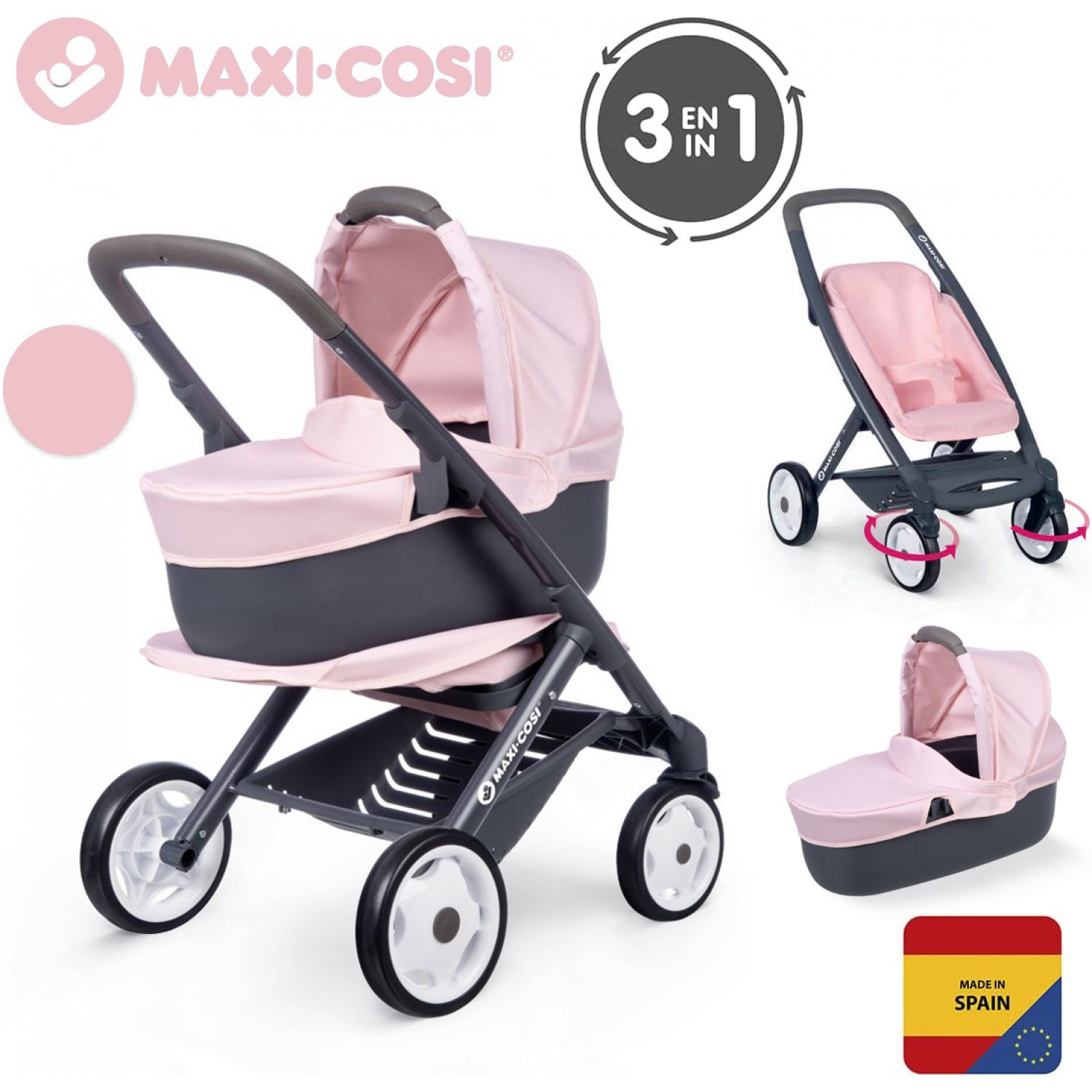 Kinderwagen und Kinderwagen für Puppen Smoby Maxi Cosi Combi 3 in 1 Grün von Smoby